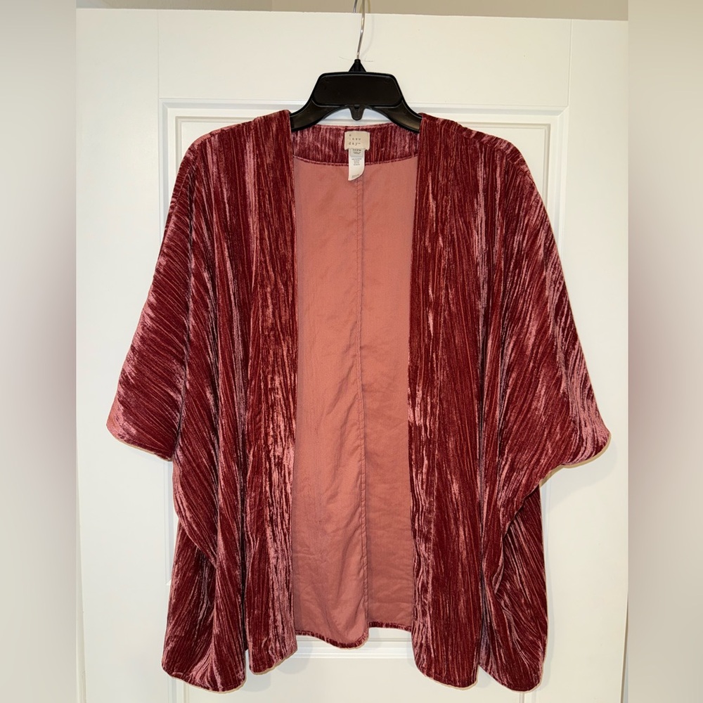 a new day Women's Velvet Shrug in Rich Burgundy